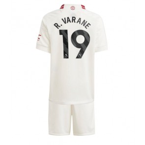 Manchester United Raphael Varane #19 Tredjeställ Barn 2023-24 Kortärmad (+ Korta byxor)